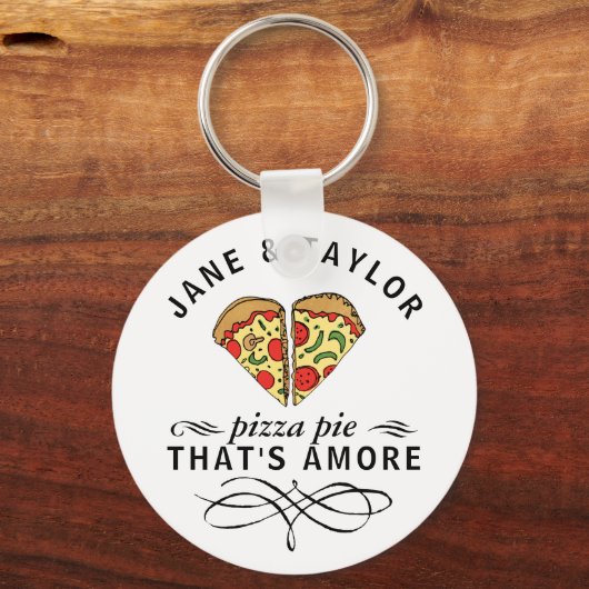 Love Pizza Personalized Sleutelhanger (Voorkant)