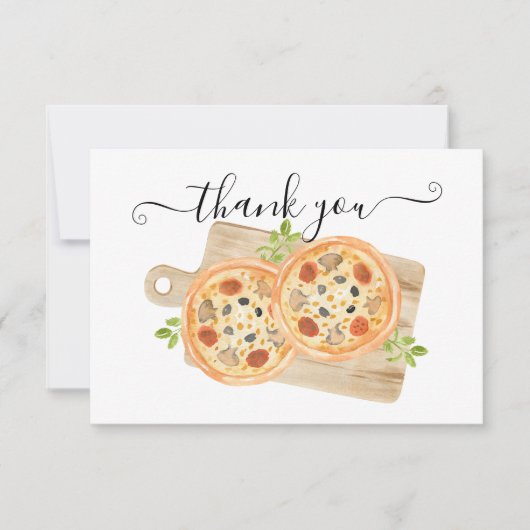 Love & Pizza Thank You Note Kaart (Voorkant)