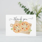 Love & Pizza Thank You Note Kaart (Staand voorkant)