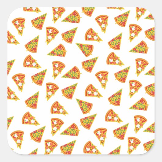 Love Pizza Vierkante Sticker (Voorkant)