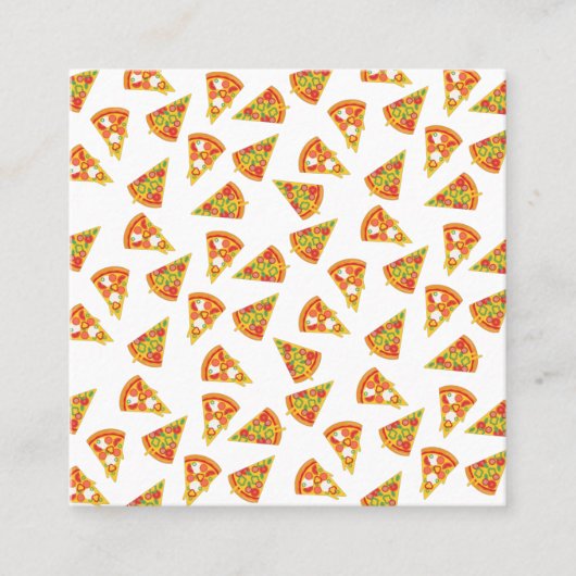 Love Pizza Vierkante Visitekaartje (Voorkant)