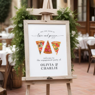 Love & Pizza Welkom Huwelijk Poster
