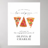 Love & Pizza Welkom Huwelijk Poster (Voorkant)