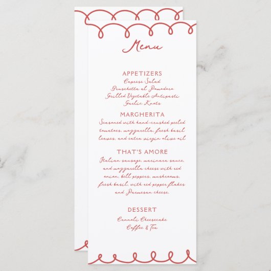 Love & Pizza | Whimsical Menu (Voorkant / Achterkant)