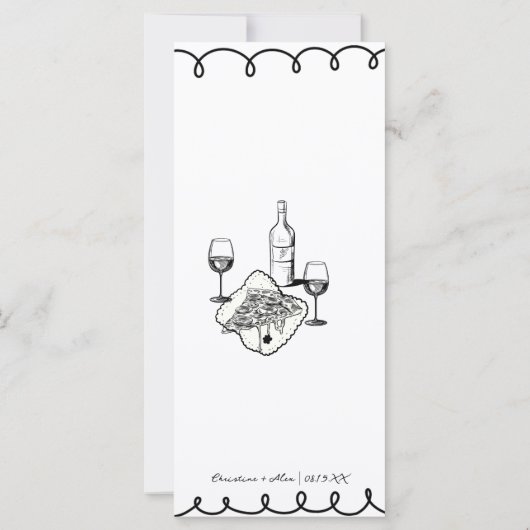 Love & Pizza | Whimsical  Menu (Achterkant)