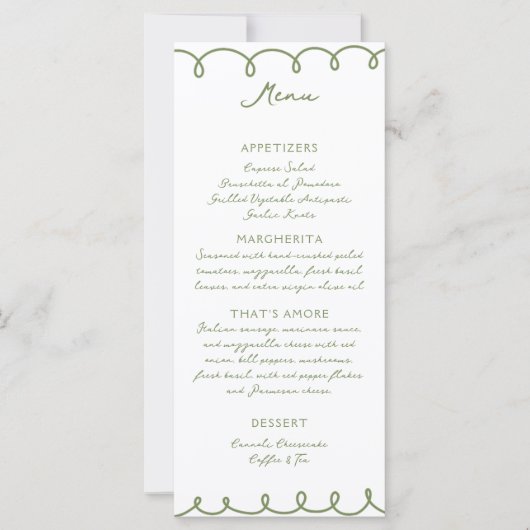 Love & Pizza | Whimsical  Menu (Voorkant)