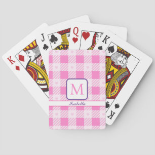 Love Plaid Modern Roze Collectie Pokerkaarten