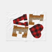 Love Plaid Red Leopard Kindergarten Teacher Valent Fleece Deken (Voorkant (Horizontaal))