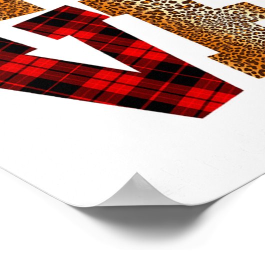 Love Plaid Red Leopard Kindergarten Teacher Valent Poster (Hoek)