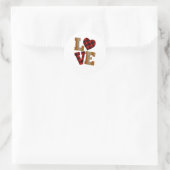 Love Plaid Red Leopard Kindergarten Teacher Valent Ronde Sticker (Tas)