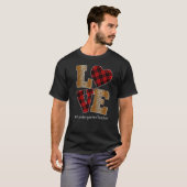 LOVE Plaid Red Leopard Kindergarten Teacher Valent T-shirt (Voorkant volledig)
