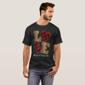 LOVE Plaid Red Leopard Pre-k Teacher Valentines Da T-shirt (Voorkant volledig)