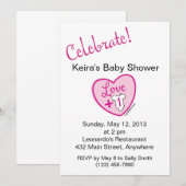 Love Plus One Baby shower Invitation Kaart (Voorkant / Achterkant)