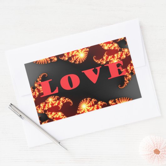 Love.png Rechthoekige Sticker (Envelop)