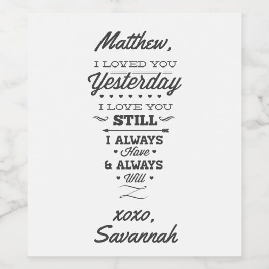 Love Poem Wijn Etiket (Enkel label)