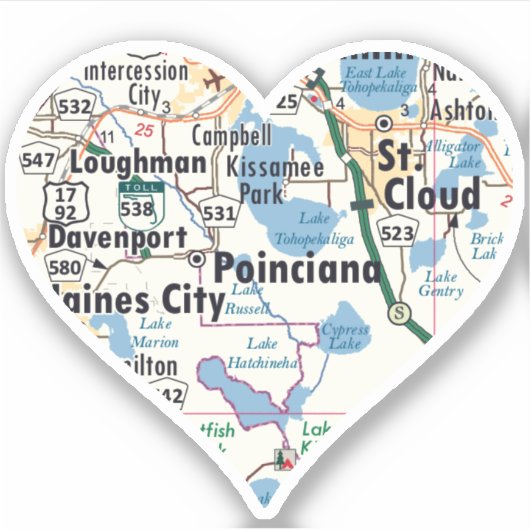 Love Poinciana Florida Sticker (Voorkant)