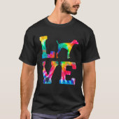Love Pointer Tie Dye Dog mama T-shirt (Voorkant)