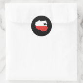 Love Poland Gift Poland Pride Heart Ronde Sticker (Tas)