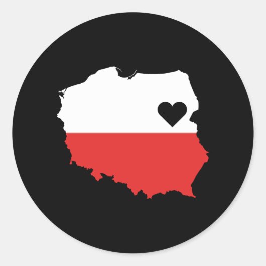 Love Poland Gift Poland Pride Heart Ronde Sticker (Voorkant)
