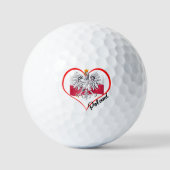 Love Poland Golf Balls, Poolse vlag, hart Golfballen (Voorkant)
