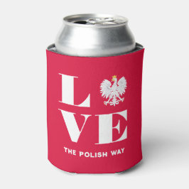 Love Poland Polska White Eagle Custom Text Blikjeskoeler