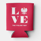 Love Poland Polska White Eagle Custom Text Blikjeskoeler (Voorkant)