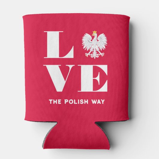Love Poland Polska White Eagle Custom Text Blikjeskoeler (Achterkant)
