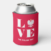 Love Poland Polska White Eagle Custom Text Blikjeskoeler (Blikje Achterkant)