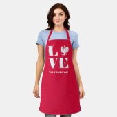 Love Poland Polska White Eagle Custom Text Schort (Gedragen)