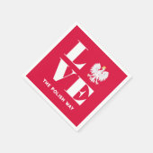 Love Poland Polska White Eagle Custom Text Servet (Hoek)