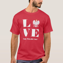 Love Poland Polska White Eagle Custom Text T-shirt