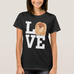 Love Pomeranian Dog Cute Pomeranian Furry Dog Face T-shirt