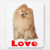 Love Pomeranian Pom Puppy Dog Mousepad Muismat (Voorkant)