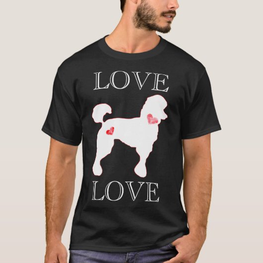 Love Poodles Heart White T-shirt (Voorkant)