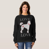 Love Poodles Heart White Trui (Voorkant volledig)