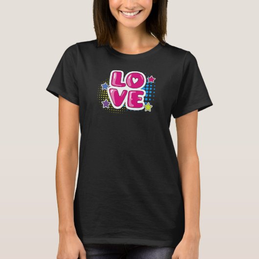 Love Pop Art Comic T-shirt (Voorkant)