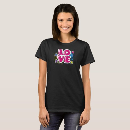 Love Pop Art Comic T-shirt (Voorkant volledig)