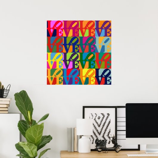 Love Pop Art Poster (Thuiskantoor)