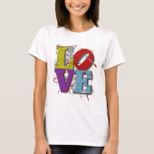 LOVE Pop Art – Retro Valentine’s T-Shirt (Voorkant)