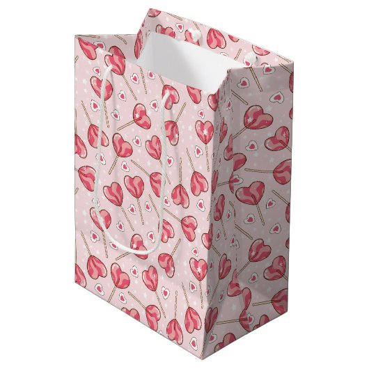 Love Pop Retro Valentijns Medium Cadeauzakje (Voorkant Gekanteld)