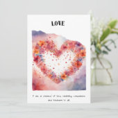 Love Positive Affirmation Kaart (Staand voorkant)