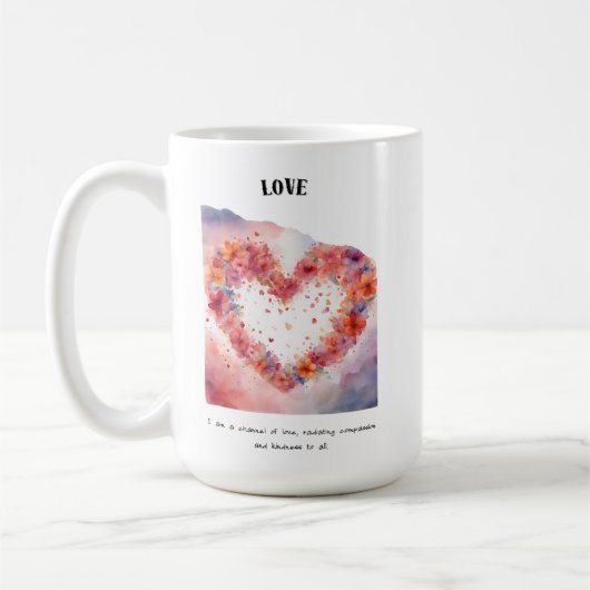 Love Positive Affirmation Kaart Koffiemok (Links)