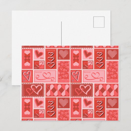 Love Postage Stamp Briefkaart (Voorkant / Achterkant)