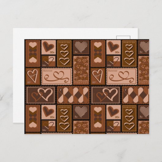 Love Postage Stamp Briefkaart (Voorkant / Achterkant)