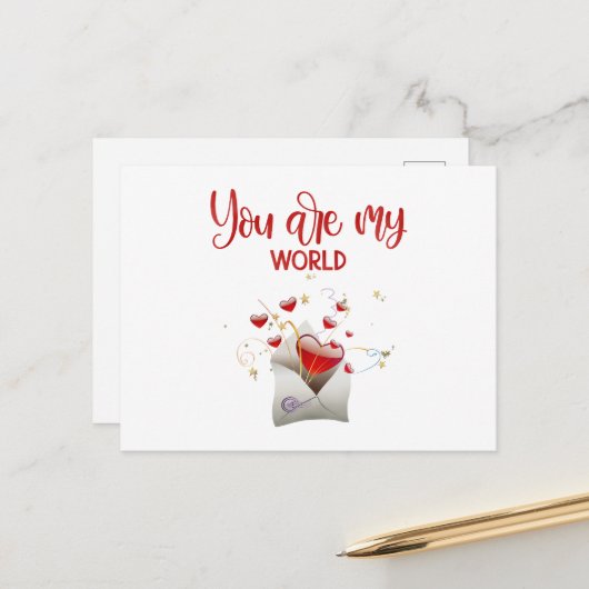 Love postcatd briefkaart (Voorkant / Achterkant in situ)