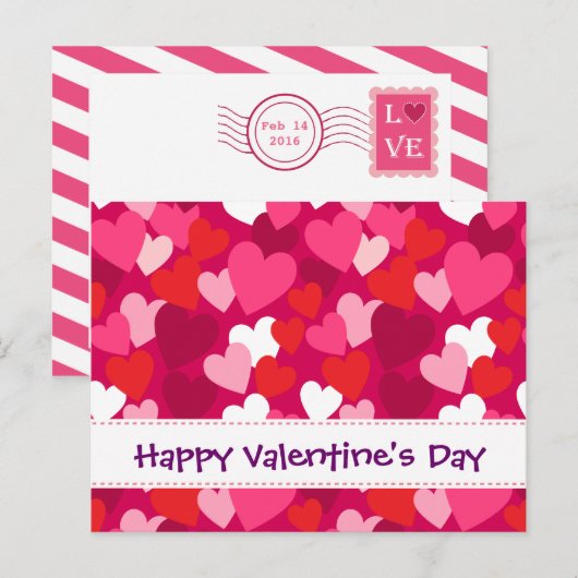 Love Postmark Classroom Valentijnse voor kinderen Feestdagenkaart (Voorkant / Achterkant)