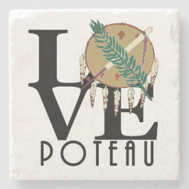 LOVE Poteau Oklahoma Stenen Onderzetter