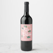 Love Potion Blush Pink Floral Personalized Wijn Etiket (Voorkant)