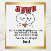 Love Potion: Custom Labels for Your Sweetheart! Wijn Etiket (Enkel label)