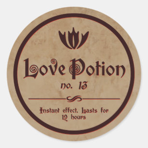 Love Potion Halloween-label Ronde Sticker